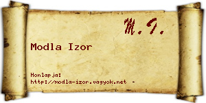 Modla Izor névjegykártya